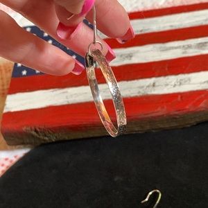 Sterling silver dangle hoop earrings